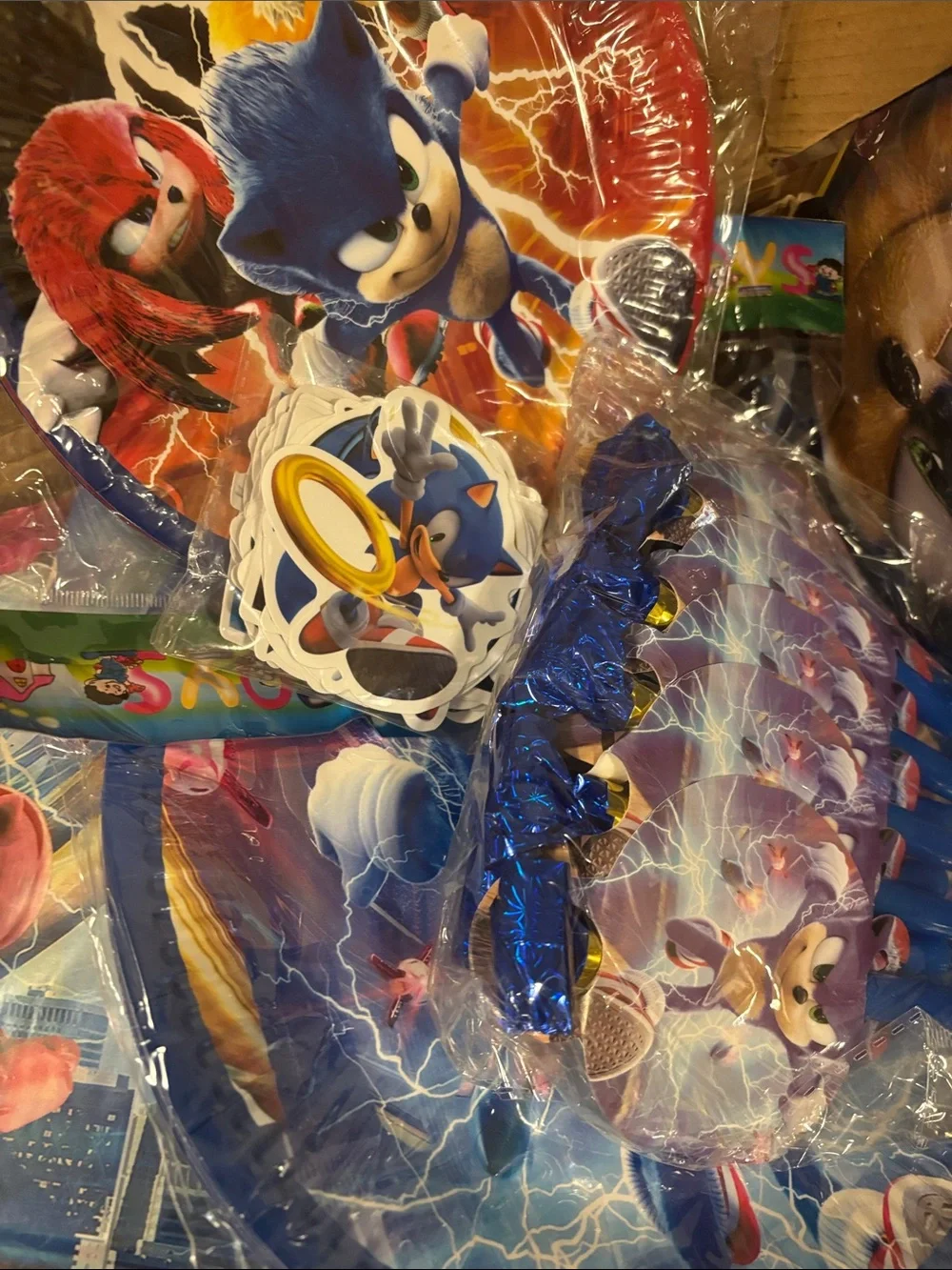 Sonic Themed Blue Party Napkins - Official Character Design